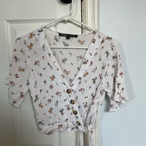 Floral wrap top